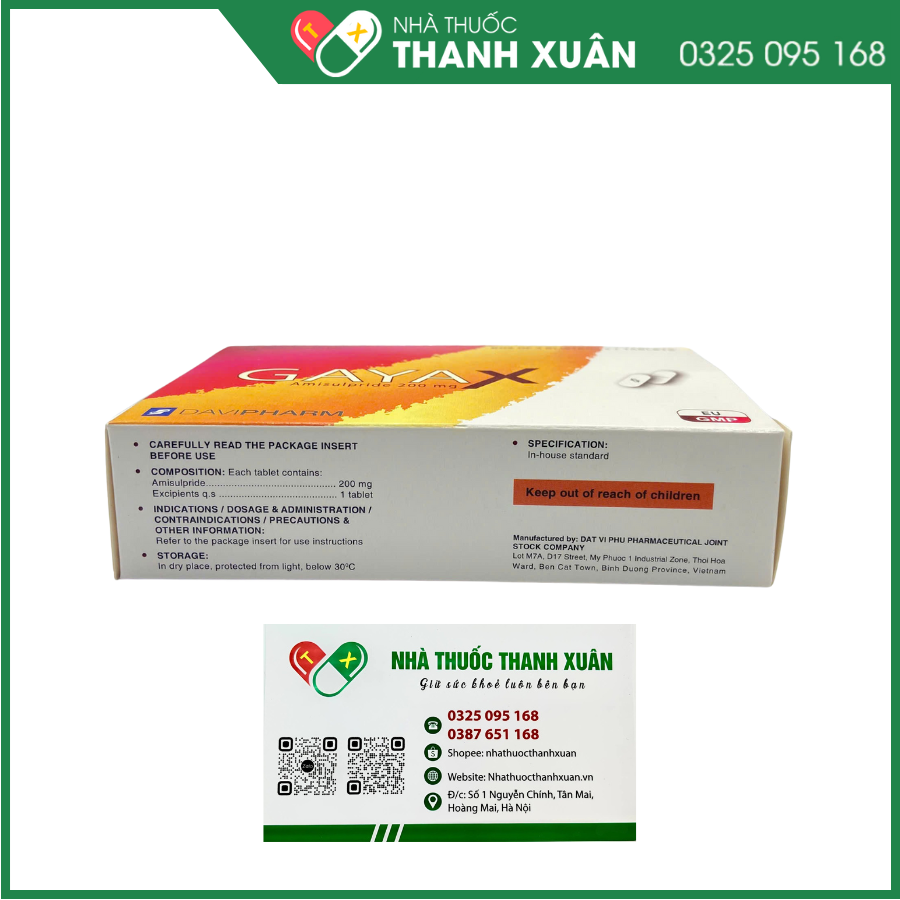 Thuốc Gayax 200 điều trị tâm thần phân liệt cấp và mạn tính